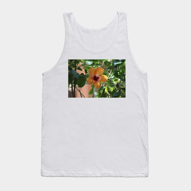 Salmon Hibiscus Tank Top by ButterflyInTheAttic